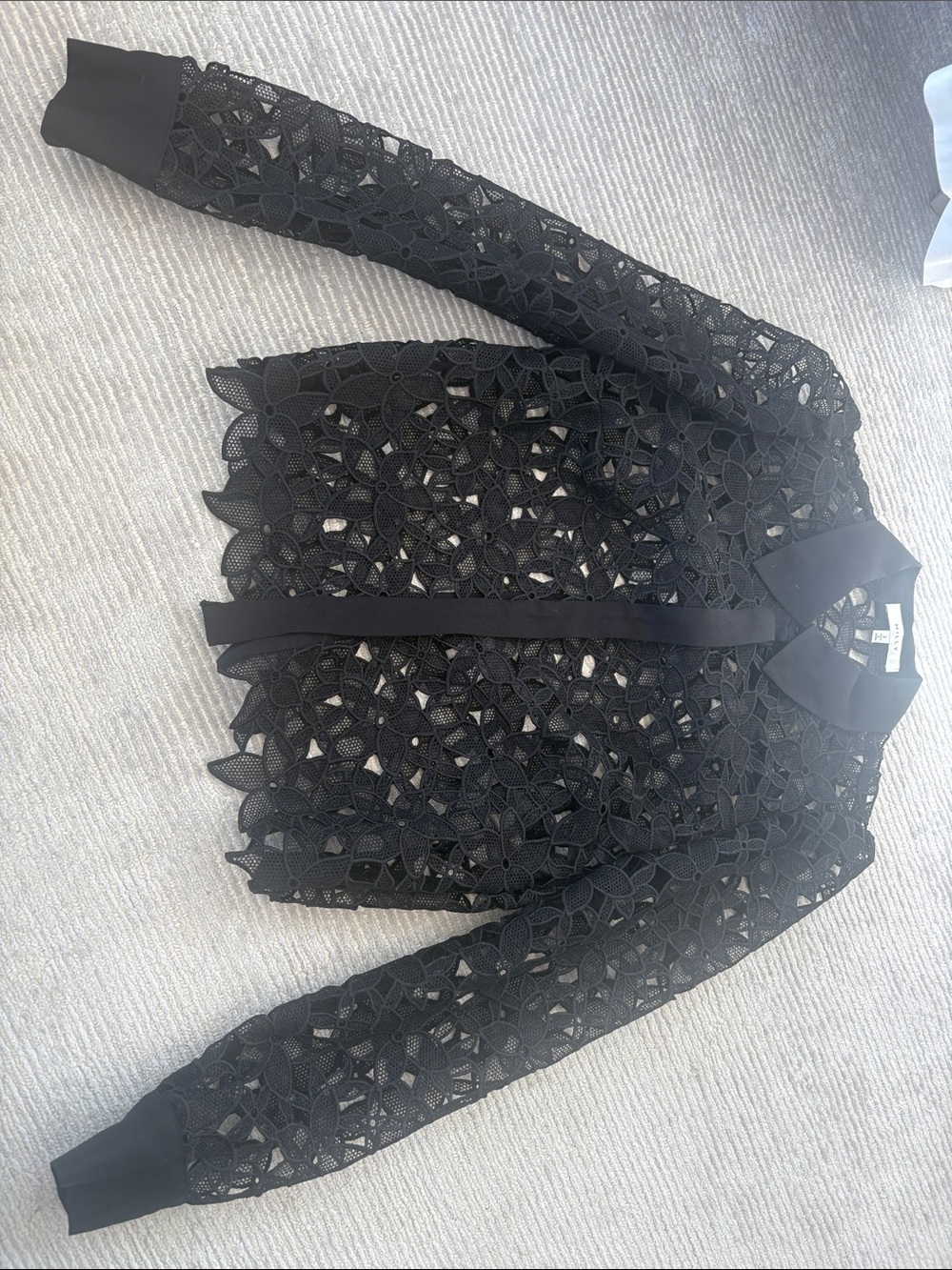 Milly Black Lace Overlay Shirt